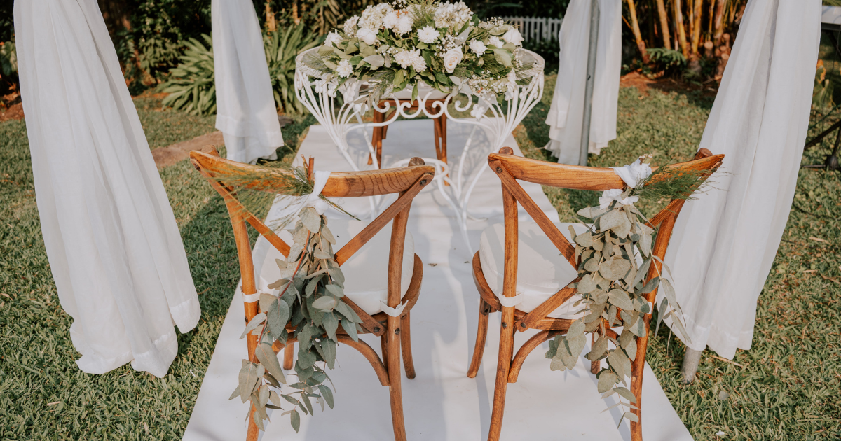 Outdoor wedding ceremony setup at a Jacksonville, FL venue